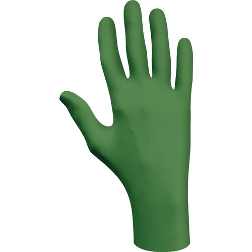 ‎Biodegradable Disposable nitrile w/EBT powder-free low-modulus 100%-nitrile 9-1/2″ 4-mil smooth green/extra large - Benchmark Tooling