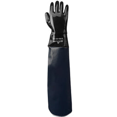 Chemical resistant 12″ fully coated neoprene gauntlet 20″ nitrile laminated shoulder length sleeve black/L - Benchmark Tooling