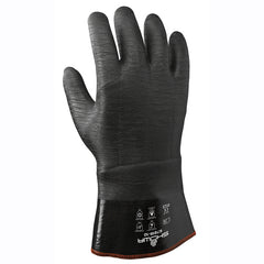 Insulated fully coated neoprene 12″ gauntlet black rough finish/large - Benchmark Tooling