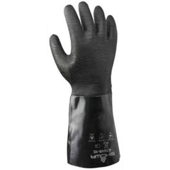 Chemical resistant neoprene fully coated heavyweight 14″ gauntlet black rough finish/large - Benchmark Tooling
