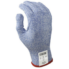 Cut resistant 10-gauge seamless wire free knit HPPE blue/white ambidextrous ANSI CUT LEVEL 5/extra small - Benchmark Tooling