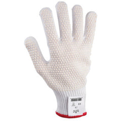 Cut resistant 10-gauge seamless knit PVC dotted HPPE w/Stainless Steel white ambidextrous ANSI CUT LEVEL 4/extra large - Benchmark Tooling