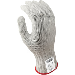 Cut resistant 7-gauge seamless knit PVC dotted left hand engineered fiber w/four strands of stainless steel white ANSI CUT LEVEL 5/medium - Benchmark Tooling
