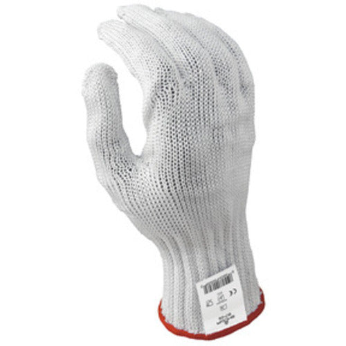 Cut resistant 7-gauge seamless knit engineered fiber w/four strands of stainless steel white ambidextrous ANSI CUT LEVEL 5/S - Benchmark Tooling