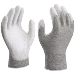 13- gauge engineered static-dissipative nylon w/polyurethane palm coating grey with white coating smooth grip extra large - Benchmark Tooling