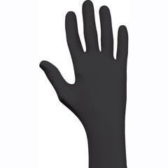 Disposable powder-free accelerator-free textured fingertip nitrile 9 1/2″ 4-mil rolled cuff black/XL - Benchmark Tooling