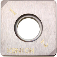 SNGA 432 ME KBN05M, 1/32″ Corner Radius, 3/16″ Thick, 1/2″ Inscribed Circle, MEGACOAT, Square, Turning Indexable Insert - Exact Industrial Supply