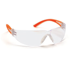 Safety Glasses - Clear Lens, Orange Frame Cortez Style - Benchmark Tooling