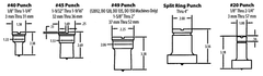 020018 No. 40 9/16 x 3/4 Oval Punch - Benchmark Tooling