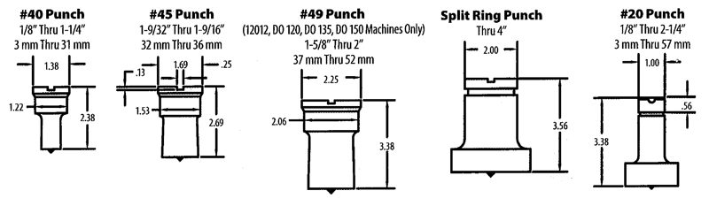 001823 No. 20 13/32 x 1" Oval Punch - Benchmark Tooling