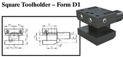 VDI Square Toolholder - Form D1 - Part #: CNC86 41.2516 - Benchmark Tooling