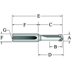 22070S-300L Spade Blade Holder - Straight Flute- Series 7 - 8 - Benchmark Tooling