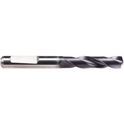 #21 Dia. × 6 mm Shank × 24 mm Flute Length × 66 mm OAL, 140°, TiAlN-TA14, 2 Flute, External Coolant, HE Solid Carbide Drill - Benchmark Tooling