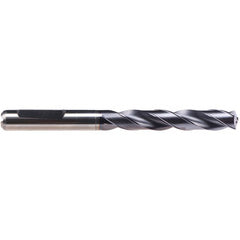 #12 Dia. × 6 mm Shank × 44 mm Flute Length × 82 mm OAL, 140°, TiAlN-TA14, 2 Flute, Coolant Thru, HE Solid Carbide Drill - Benchmark Tooling