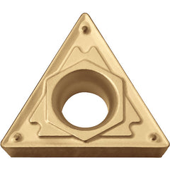 TCMT 2151 HQ PV730, 1/64″ Corner Radius, 3/32″ Thick, 1/4″ Inscribed Circle, TiAlN/TiN, 60 Degree Triangle, Turning Indexable Insert