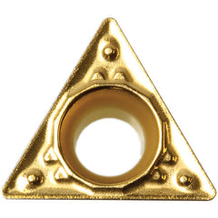 TPMT 322 HQ CA5525, 1/32″ Corner Radius, 1/8″ Thick, 3/8″ Inscribed Circle, TiCnulll2O3/TiN, Triangle, Turning Indexable Insert - Exact Industrial Supply