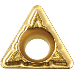 TPMT 321 XQ PV710, 1/64″ Corner Radius, 1/8″ Thick, 3/8″ Inscribed Circle, TiCN (MEGACOAT NANO), Triangle, Turning Indexable Insert - Exact Industrial Supply