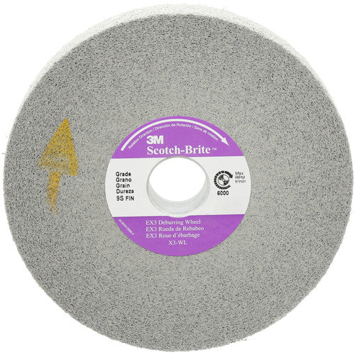 Scotch-Brite EX3 Deburring Wheel X3-WL 9S Fine 6″ × 1/4″ × 1″