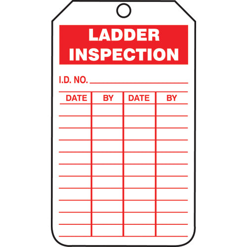 Ladder Status Tag, Ladder Inspection, 25/Pk, Cardstock - Benchmark Tooling