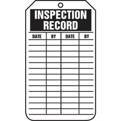 Inspection Record Tag, Inspection Record, 25/Pk, Cardstock - Benchmark Tooling