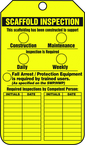 Scaffold Tag, Scaffold Inspection (Checklist)/Key Responsibility, 25/Pk, Plastic - Benchmark Tooling