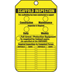 Scaffold Tag, Scaffold Inspection (Checklist)/Key Responsibility, 25/Pk, Cardstock - Benchmark Tooling