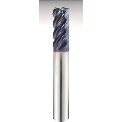 1/2″ × 1/2″ × 1 5/8″ × 4″ 5 Flute 0.0600'' C/R Carbide End Mill-Plain Shank - Y-Coating - Exact Industrial Supply
