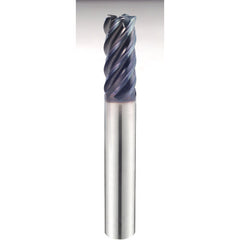 1 1/4″ × 1 1/4″ × 4 1/2″ × 7″ 5 Flute 0.2500″ C/R Carbide End Mill-Plain Shank - Y-Coating - Exact Industrial Supply