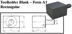 VDI Toolholder Blank - Form A1 Rectangular - Part #: CNC86 B80.200.220.160 - Benchmark Tooling
