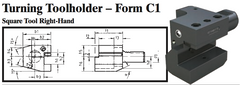 VDI Turning Toolholder - Form C1 (Square Tool Right-Hand) - Part #: CNC86 31.2016 - Benchmark Tooling