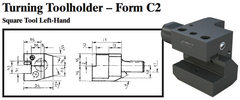 VDI Turning Toolholder - Form C2 (Square Tool Left-Hand) - Part #: CNC86 32.8040 - Benchmark Tooling
