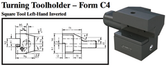 VDI Turning Toolholder - Form C4 (Square Tool Left-Hand Inverted) - Part #: CNC86 34.5032 - Benchmark Tooling