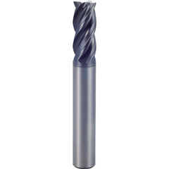 18 × 18 × 24 × 84 mm 4 Flute 3mm C/R Carbide End Mill-Plain Shank - Y-Coating - Exact Industrial Supply