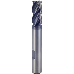 18 × 18 × 24 × 84 mm 4 Flute 3mm C/R Carbide End Mill-Flat Shank - Y-Coating - Exact Industrial Supply