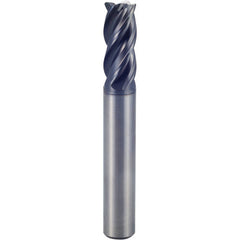 9/32″ × 5/16″ × 1″ × 3″ 4 Flute 0.0150″ C/R Carbide End Mill-Plain Shank - Y-Coating - Exact Industrial Supply
