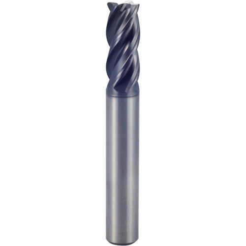 3/4″ × 3/4″ × 3 1/4″ × 6″ 4 Flute 0.0600'' C/R Carbide End Mill-Plain Shank - Y-Coating - Exact Industrial Supply