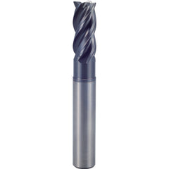 1/2″ × 1/2″ × 5/8″ × 6″ 4 Flute Square End Carbide End Mill-Plain Shank - Y-Coating - Exact Industrial Supply
