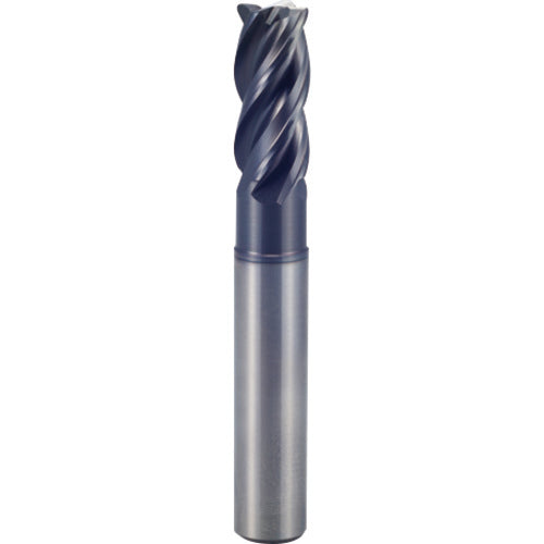 1″ × 1″ × 1 1/8″ × 6″ 4 Flute 0.1250″ C/R Carbide End Mill-Plain Shank - Y-Coating