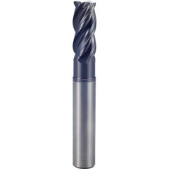 1″ × 1″ × 1 1/8″ × 6″ 4 Flute 0.1250″ C/R Carbide End Mill-Plain Shank - Y-Coating