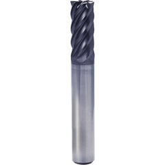 3/4″ × 3/4″ × 1″ × 3 1/2″ 6 Flute Square End Carbide End Mill-Plain Shank - Y-Coating - Exact Industrial Supply