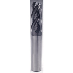 1/2″ × 1/2″ × 1 5/8″ × 4″ 4 Flute Square End Carbide End Mill-Plain Shank - Y-Coating - Exact Industrial Supply
