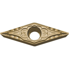 VBMT 3305 VF CA530, 0.0079″ Corner Radius, 3/16″ Thick, 3/8″ Inscribed Circle, TiCnulll2O3/TiN, Diamond, Turning Indexable Insert - Exact Industrial Supply