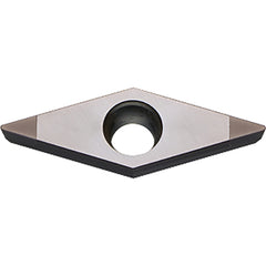 VCGW 151505 ME KBN25M, 0.0079″ Corner Radius, 3/32″ Thick, 3/16″ Inscribed Circle, MEGACOAT, Diamond, Turning Indexable Insert - Exact Industrial Supply
