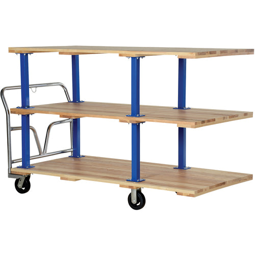 Triple Deck Hardwood Platform Cart 36 × 72 - Exact Industrial Supply