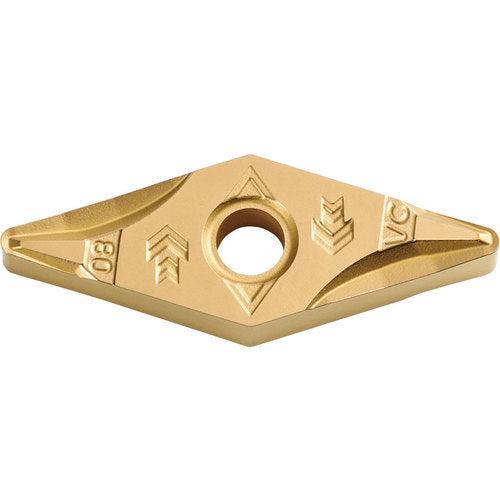 VNMG 332 VC PV720, 1/32″ Corner Radius, 3/16″ Thick, 3/8″ Inscribed Circle, TiCN (MEGACOAT NANO), Diamond, Turning Indexable Insert - Exact Industrial Supply