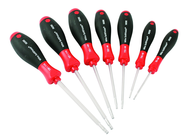 7 Piece - T9; T10; T15; T20; T25; T27; T30 - Torx Ball Ened SoftFinish® Cushion Grip Screwdriver Set - Benchmark Tooling