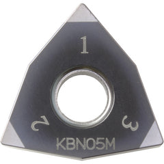 WNGA 432 ME KBN510, 1/32″ Corner Radius, 3/16″ Thick, 1/2″ Inscribed Circle, Trigon, Turning Indexable Insert - Exact Industrial Supply