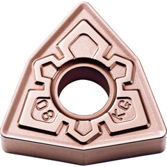 WNMG 431 KG CA320, 1/64″ Corner Radius, 3/16″ Thick, 1/2″ Inscribed Circle, TiCnulll2O3/Ti, Trigon, Turning Indexable Insert - Exact Industrial Supply