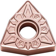 WNMG 432 KQ CA315, 1/32″ Corner Radius, 3/16″ Thick, 1/2″ Inscribed Circle, TiCnulll2O3/Ti, Trigon, Turning Indexable Insert - Exact Industrial Supply