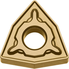 WNMG 432 PH CA525, 1/32″ Corner Radius, 3/16″ Thick, 1/2″ Inscribed Circle, TiCnulll2O3/TiN, Trigon, Turning Indexable Insert - Exact Industrial Supply